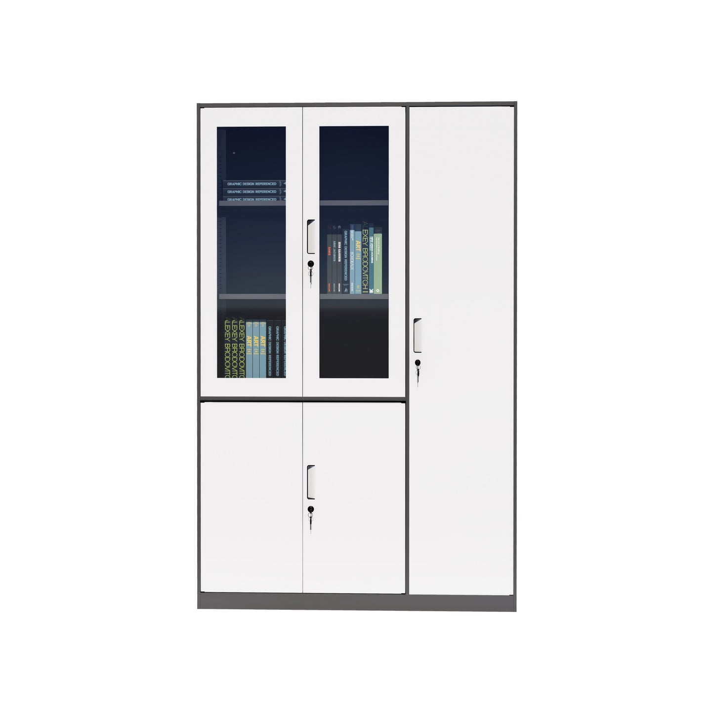 深灰+白色五门更衣柜