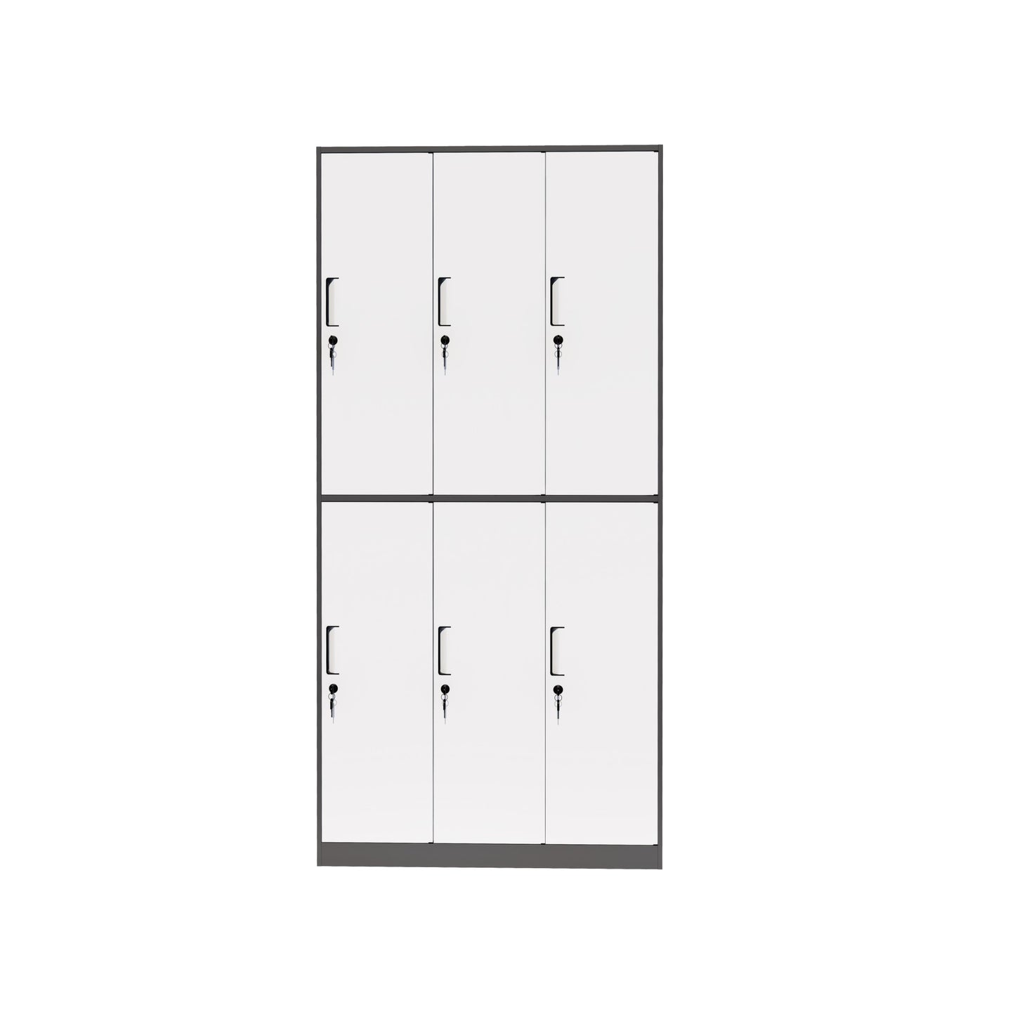 深灰+白色六门更衣柜