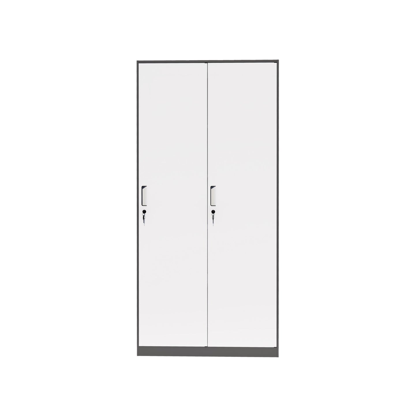深灰+白色两门更衣柜